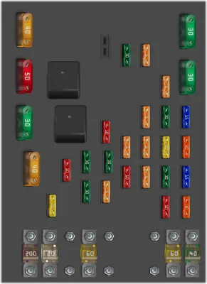 Diagrama de fusibles de Audi Q3 2017 Panel de fusibles del motor [Diesel]