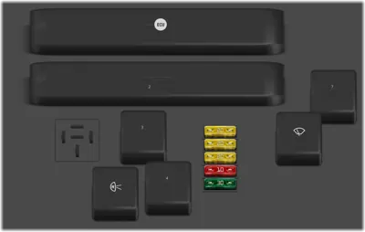 Diagrama de fusibles de BMW X3 2004 Caja de fusibles en el compartimento del motor
