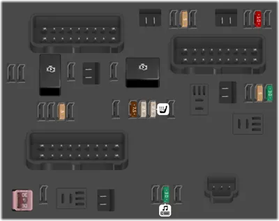 Diagrama de fusibles de Buick Verano 2017 Bloque de fusibles del compartimiento trasero