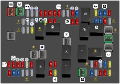 Diagrama de fusibles de Chevrolet Express 2012 Bloque de Fusibles del Compartimento del Motor