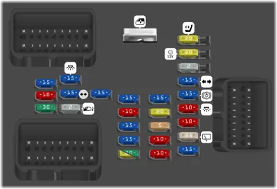 Diagrama de fusibles de Chevrolet Silverado 2012 Compartimiento Interno No. 1