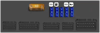 Diagrama de fusibles de Chrysler Crossfire 2006 Fusibles del Módulo de Control de Relés