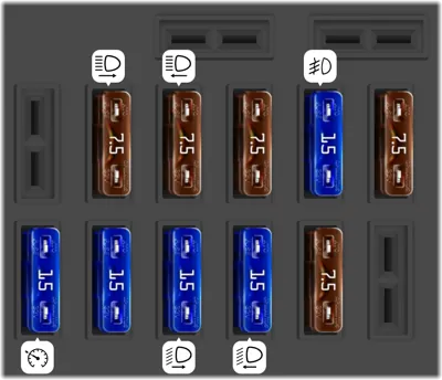Diagrama de fusibles de Chrysler Crossfire 2006 Fusibles Interiores