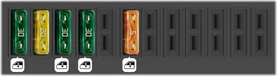 Diagrama de fusibles de Citroën C3 2007 1ra gen 1er restyling Passenger compartment additional fuse box 1