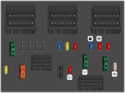 Diagrama de fusibles de Citroën C3 2008 1ra gen 1er restyling Fusibles bajo capó motor