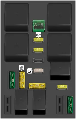 Diagrama de fusibles de Citroën C4 Picasso 2016 Fusibles en el salpicadero Caja 1