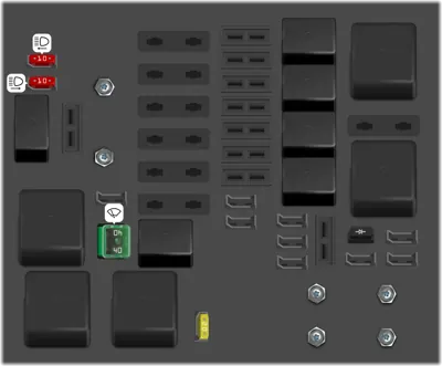 Diagrama de fusibles de Citroën C4 Picasso 2016 Fusibles en el compartimento motor