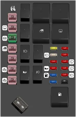 Diagrama de fusibles de Daewoo Lanos 2002 Fusiblera del compartimento de motor