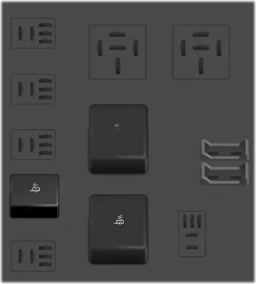 Diagrama de fusibles de Ford Explorer 2004 3ra gen Caja de relés trasera