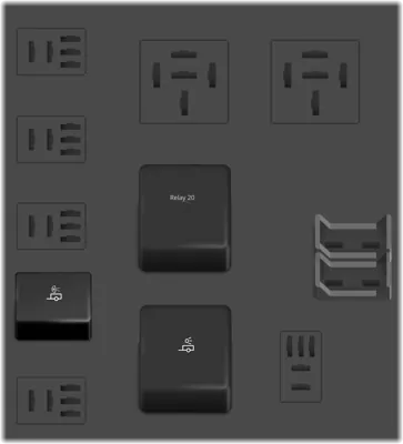 Diagrama de fusibles de Ford Explorer 2006 3ra gen Caja de Relé Trasera