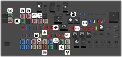 Diagrama de fusibles de Ford F-350 2011 Caja de distribución eléctrica