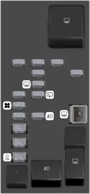 Diagrama de fusibles de GMC Yukon 2017 Bloque de fusibles del compartimiento trasero