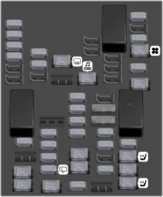 Diagrama de fusibles de GMC Yukon 2023 Bloque de fusibles del compartimento trasero