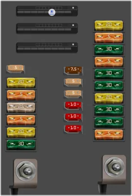 Diagrama de fusibles de Mercedes Benz CLASE C 2016 Caja de fusibles en el espacio para los pies del acompañante