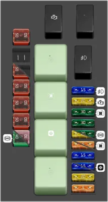 Diagrama de fusibles de Mini Cooper 2004 Caja de fusibles en el motor