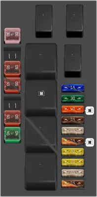 Diagrama de fusibles de Mini Cooper 2010 Caja de Fusibles del Compartimento del Motor