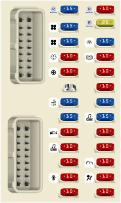 Diagrama de fusibles de Nissan Titan 2004 Caja de fusibles del compartimento de pasajeros