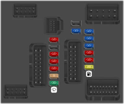 Diagrama de fusibles de Nissan Versa 2025 Caja de fusibles del compartimento del motor N.º 1