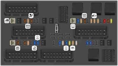 Diagrama de fusibles de Opel Astra 2005 Caja de fusibles del compartimento de equipaje [Tipo B]