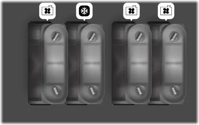 Diagrama de fusibles de Opel Vectra 1995 B Caja de fusibles en el motor. 3 (Tipo 2)