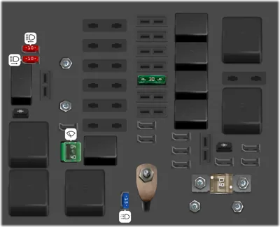 Diagrama de fusibles de Peugeot 2008 2016 Fusibles del compartimento motor