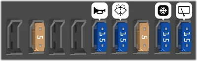 Diagrama de fusibles de Peugeot 208 2015 En la izquierda 2