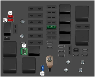 Diagrama de fusibles de Peugeot 208 2015 Bajo el capó