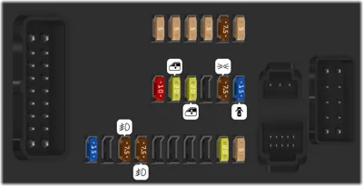Diagrama de fusibles de RAM ProMaster 2018 1ra gen pre-restyling Fusibles Interiores