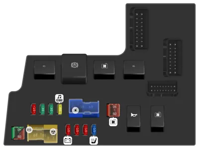 Diagrama de fusibles de Renault Koleos 2014 Caja de fusibles del compartimento del motor #2