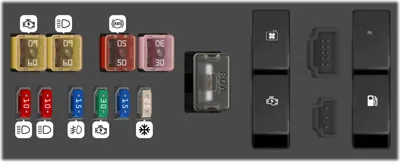 Diagrama de fusibles de Suzuki APV 2017 Fusibles en el compartimento del motor