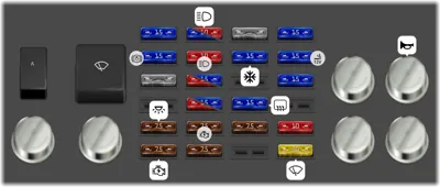 Diagrama de fusibles de Toyota Hiace 1995 Caja de montaje (Tipo 2, RHD)