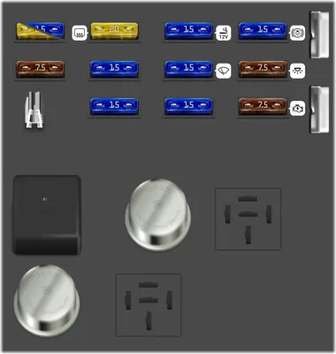 Diagrama de fusibles de Toyota Hilux 1987 Caja de fusibles del interior (Tipo 2)