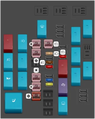 Diagrama de fusibles de Toyota RAV4 2019 4ta gen Caja de relés adicional del compartimento del motor (Versión 2)