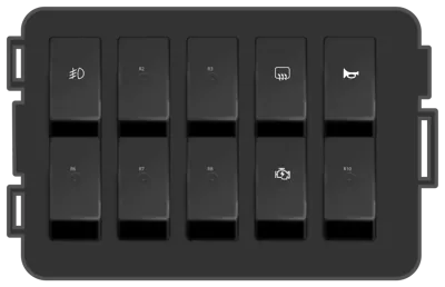 Diagrama de fusibles de Toyota RAV4 2019 4ta gen Caja de relés adicional del compartimento del motor