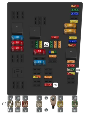 Diagrama de fusibles Volkswagen CC 2012 Gasolina