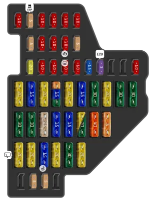 Diagrama de fusibles Volkswagen CC 2012 Gasolina