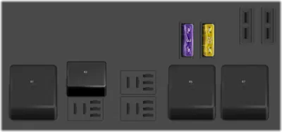 Diagrama de fusibles de Volkswagen Passat 2009 Fusibles automáticos, debajo del panel frontal a la izquierda