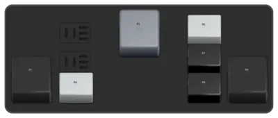 Diagrama de fusibles de Volkswagen Passat 2009 Ubicación de los relés en el bloque de relés en la unidad de control de la red de a bordo, en el espacio para los pies del conductor