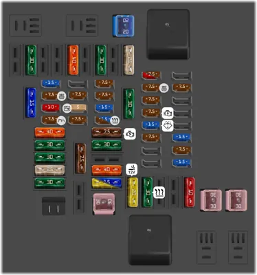 Diagrama de fusibles de Volkswagen T-Cross 2023 Panel de fusibles interior (SC) (desde diciembre de 2023)
