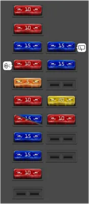 Diagrama de fusibles de Volvo S80 2000 Caja de fusibles del compartimento de carga