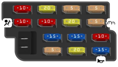 Diagrama de fusibles de Volvo S80 2008 Compartimento del motor, parte delantera