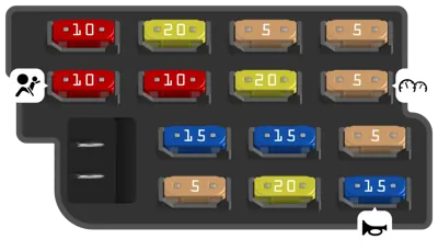 Diagrama de fusibles de Volvo S80 2009 Compartimento del motor, parte delantera
