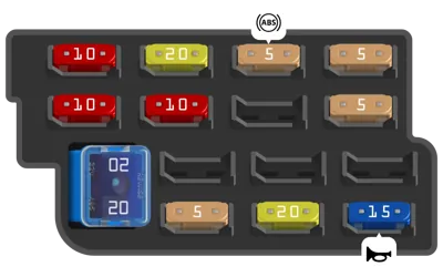 Diagrama de fusibles de Volvo S80 2016 Compartimento del motor, parte delantera